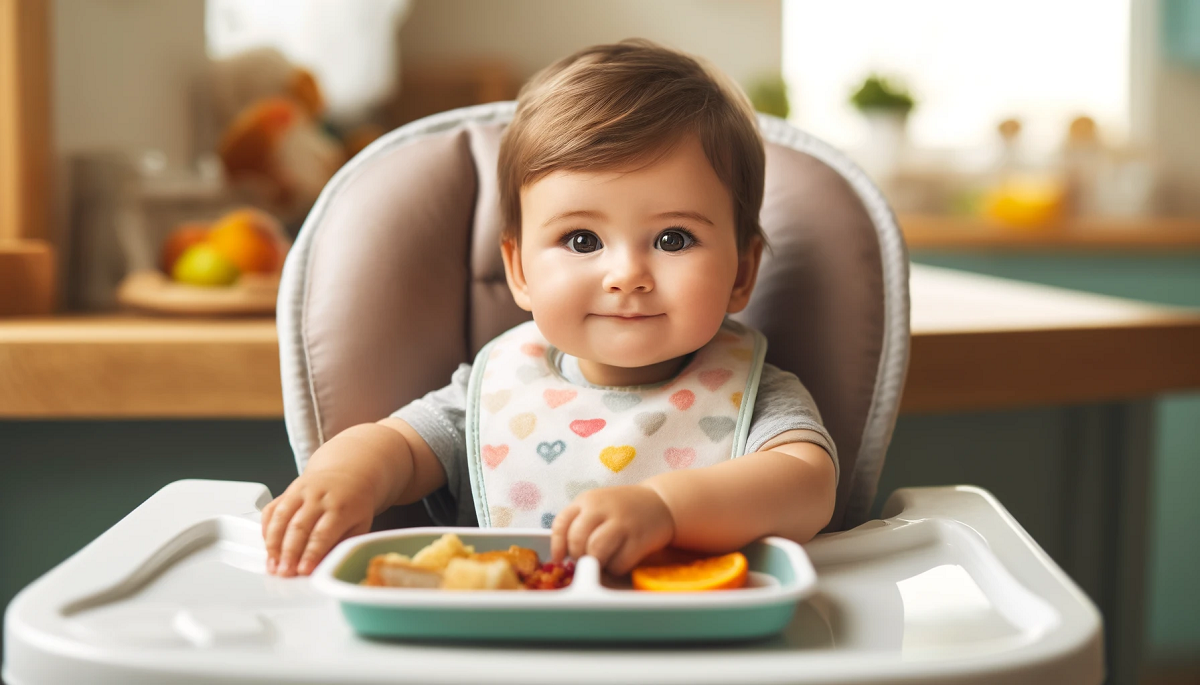 niemowlę samodzielnie je posiłek