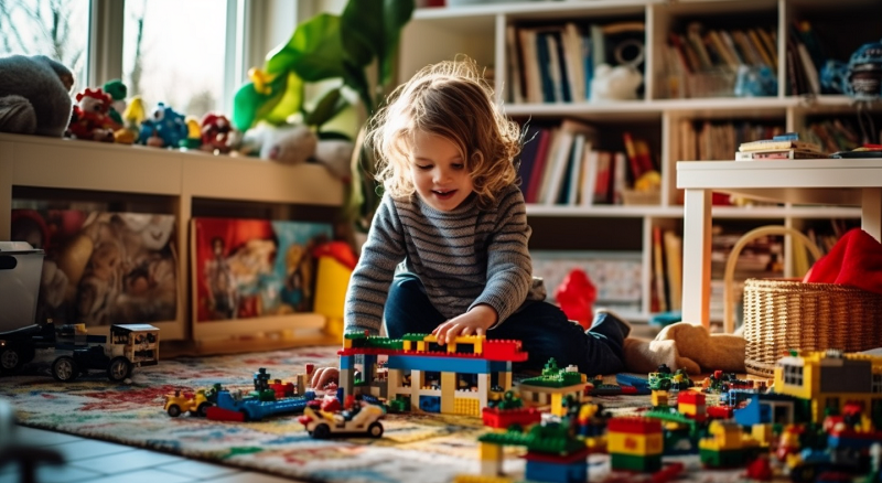 dziecko bawi się klockami lego